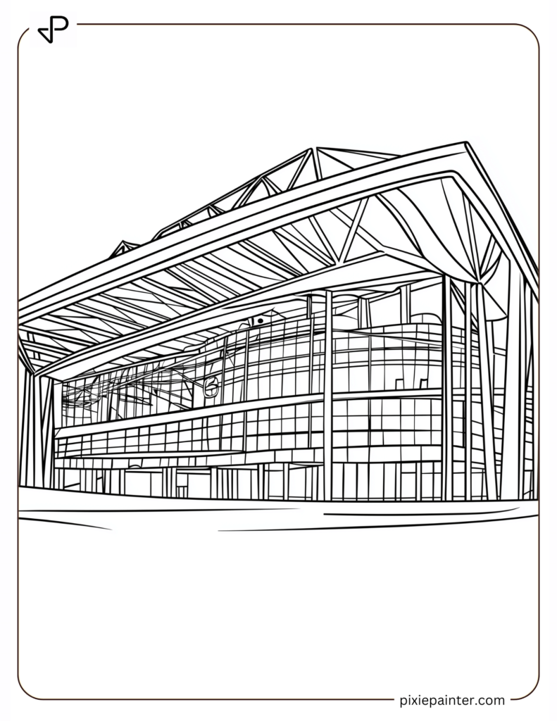 Coloring Page of Old Trafford Football Stadium