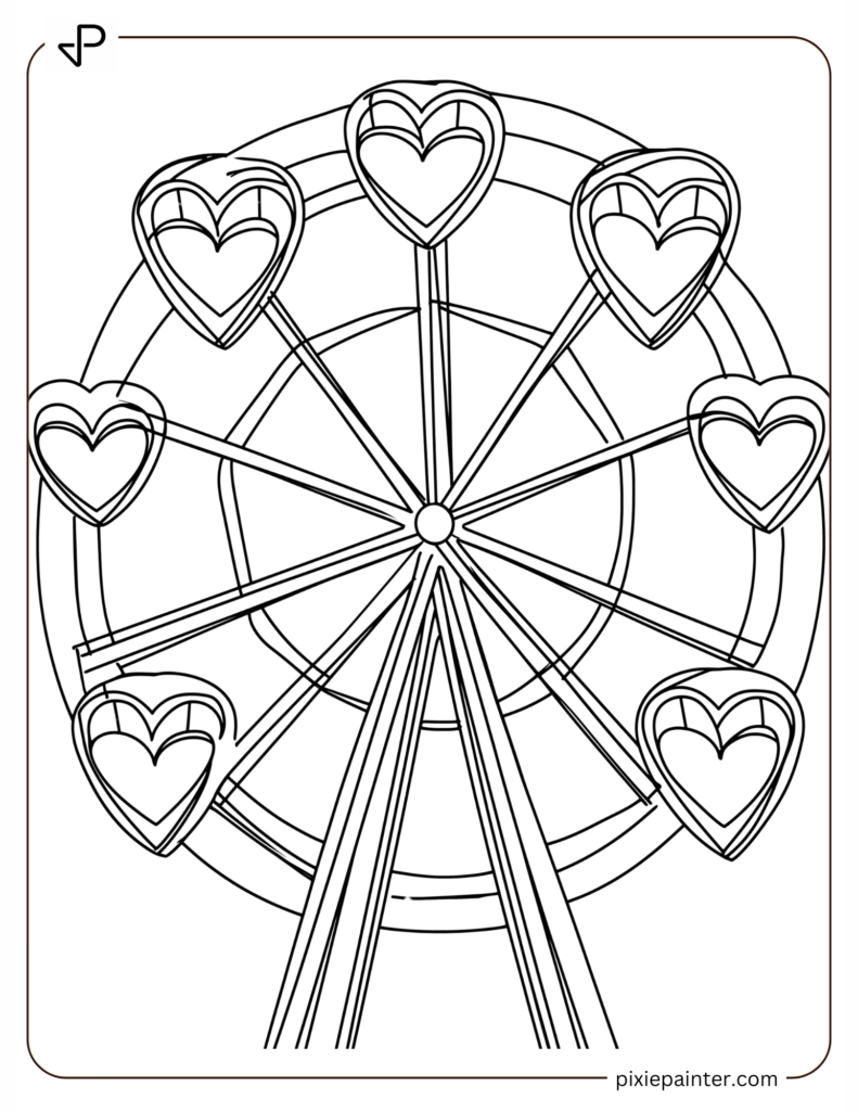 Ferris Wheel With Heart-Shaped Cabins