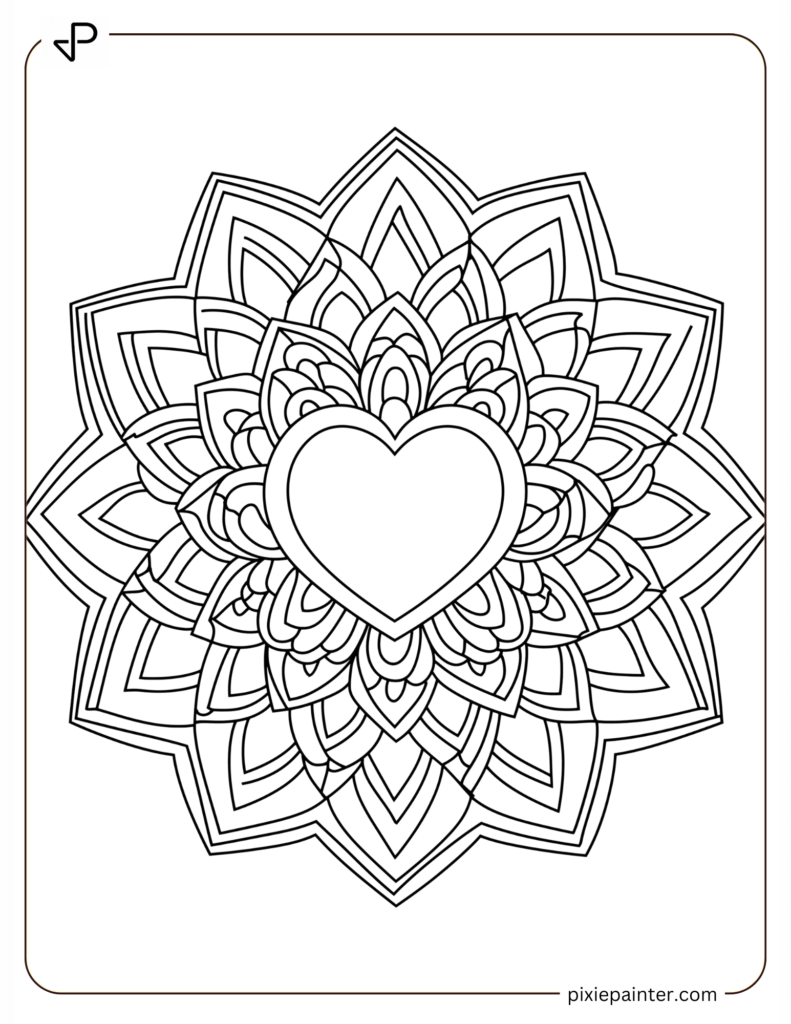 Mandala With Heart Centerpiece Design 1