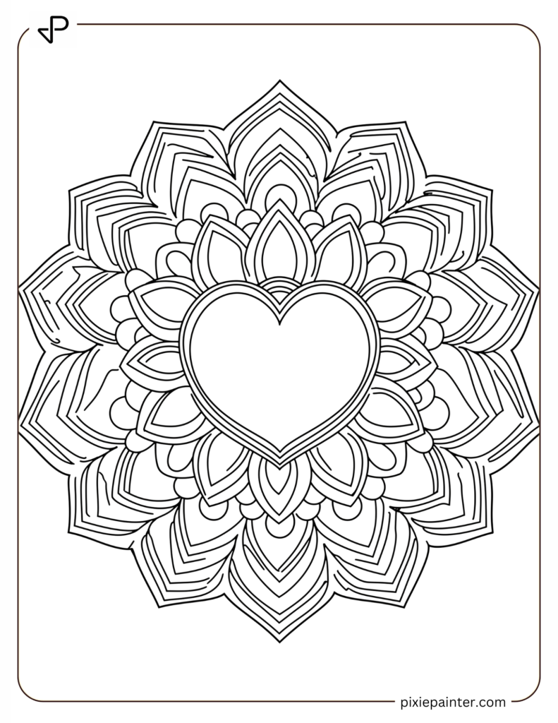 Mandala With Heart Centerpiece Design 2