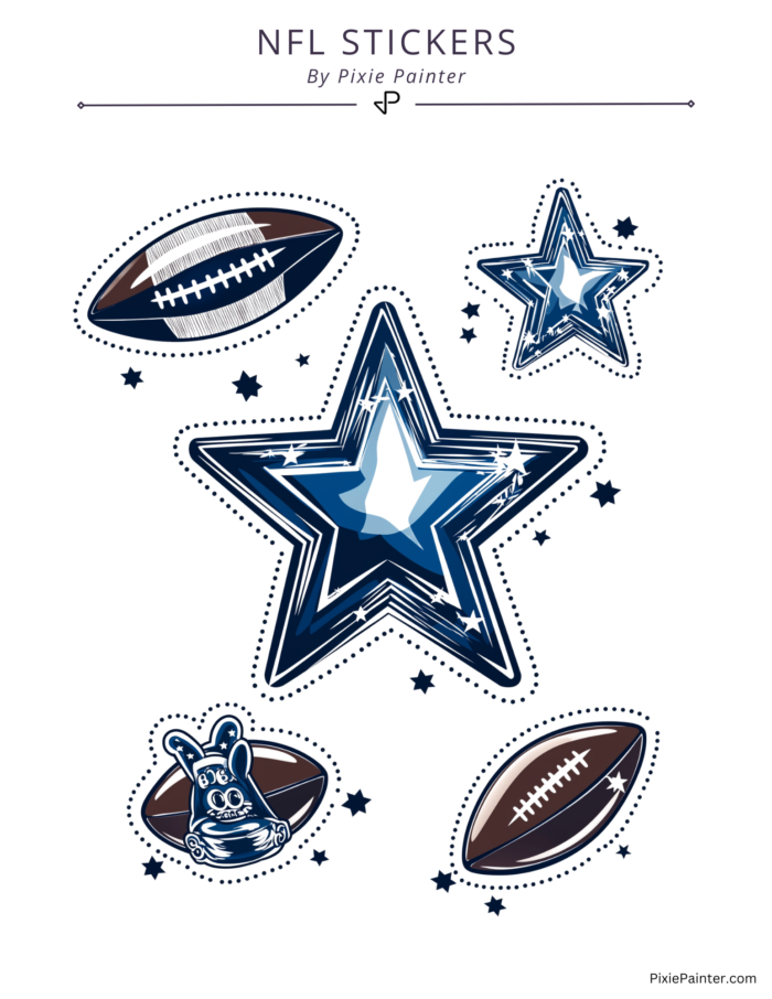 NFL star and ball stickers