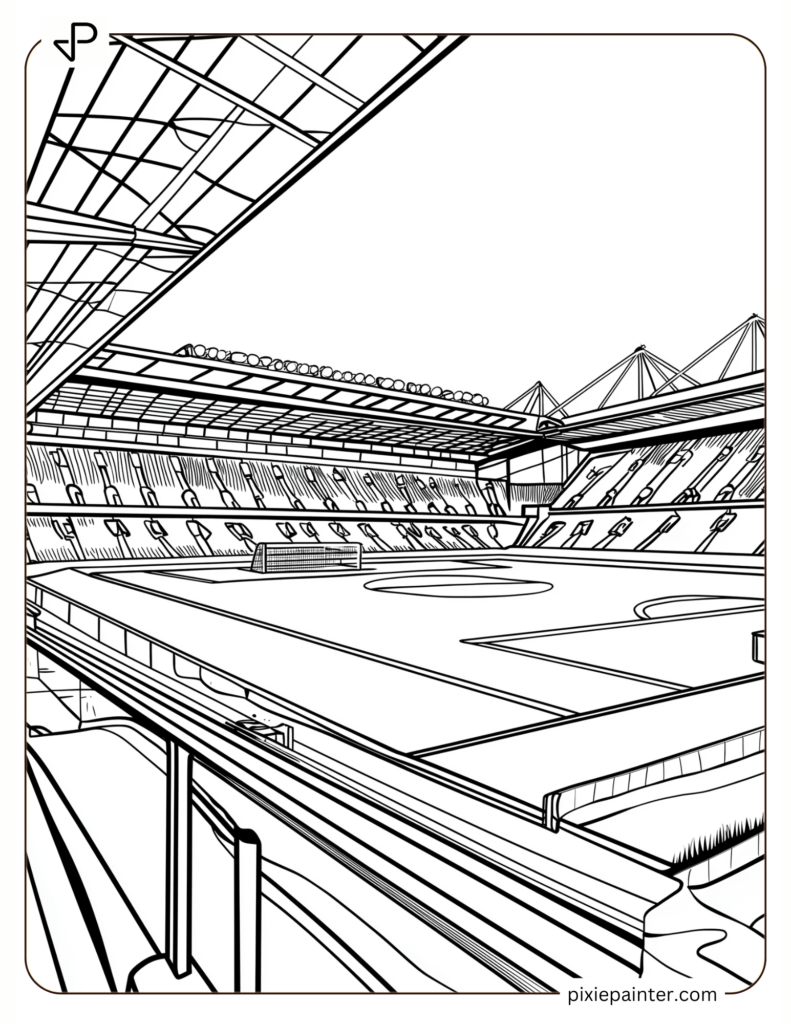 Coloring Page of Anfield Football Stadium