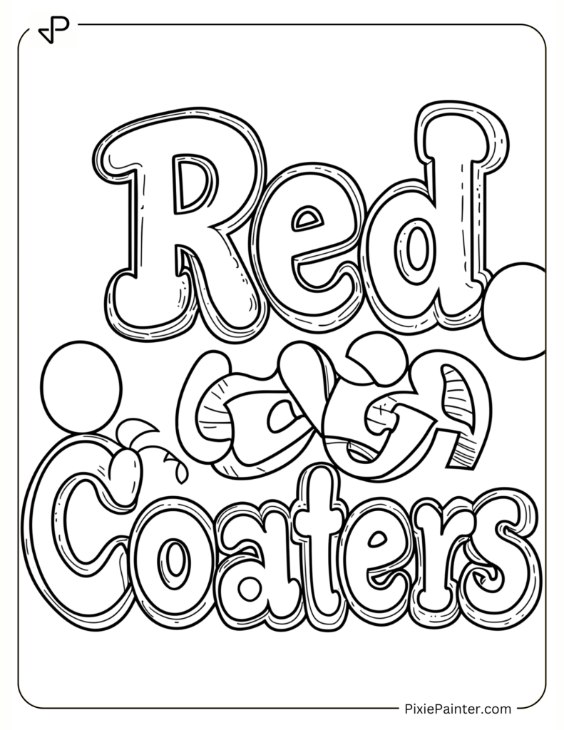 Kansas City Chiefs Coloring Page of Chiefs Fan “Red Coaters” Banner Design