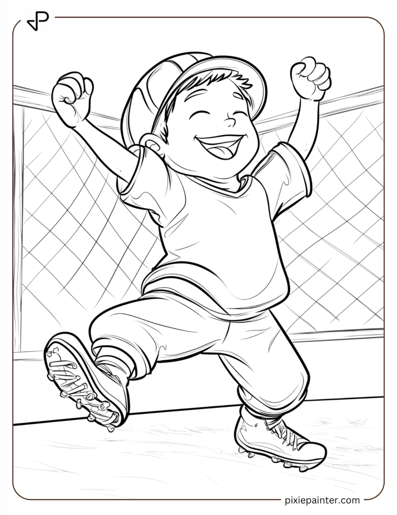 5. Cute Football Player Celebrating with a Victory Dance- color sheets