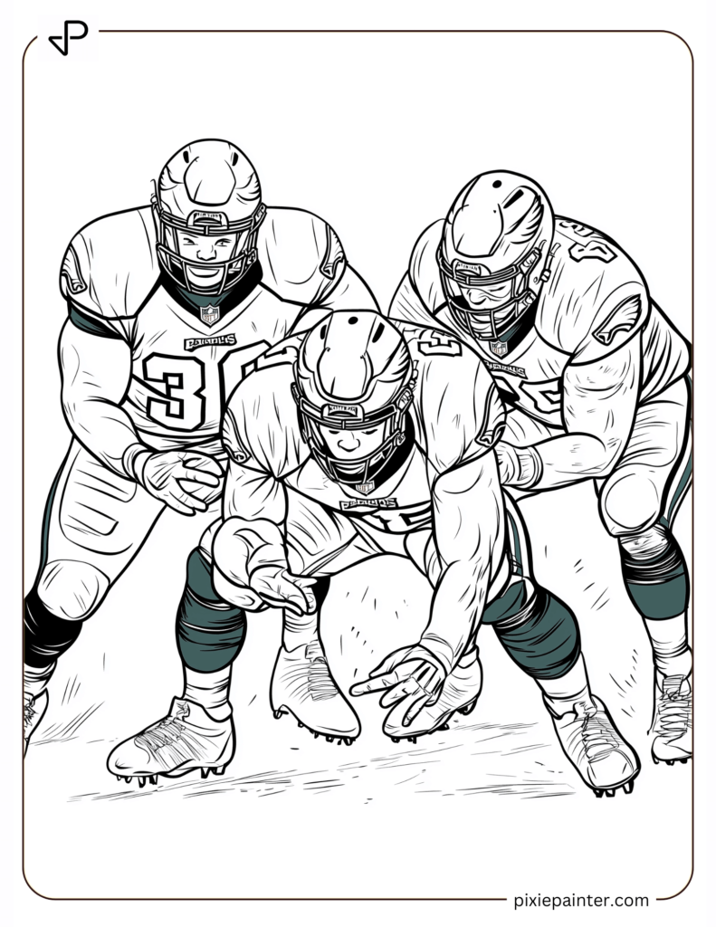 Philadelphia Eagles Defensive Line Rushing Illustration