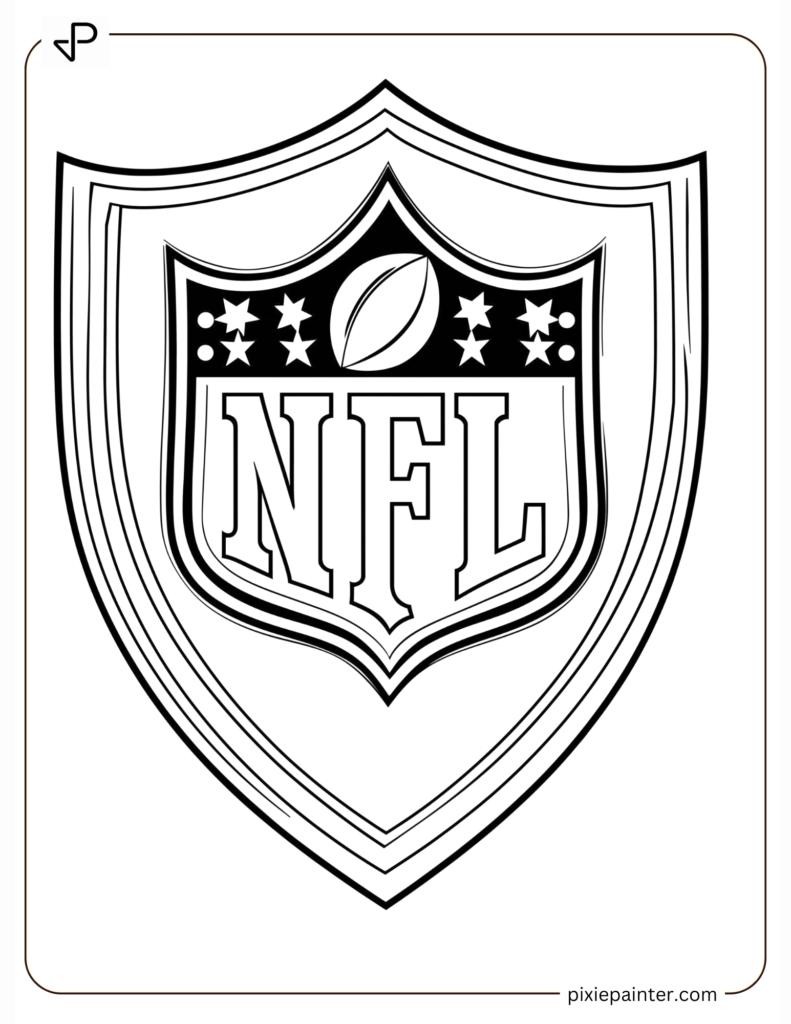 5. Simplified NFL Logo with Bold Letters Coloring Pages