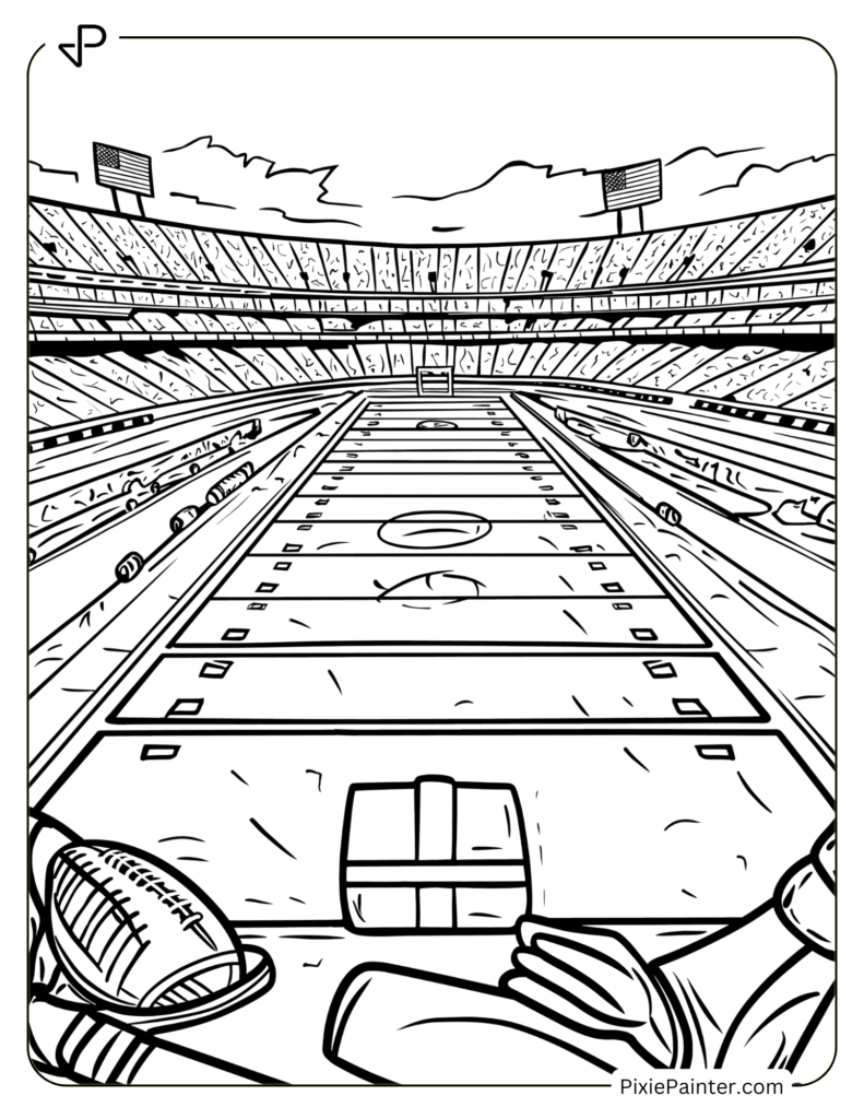 Super Bowl Stadium Outline Illustration