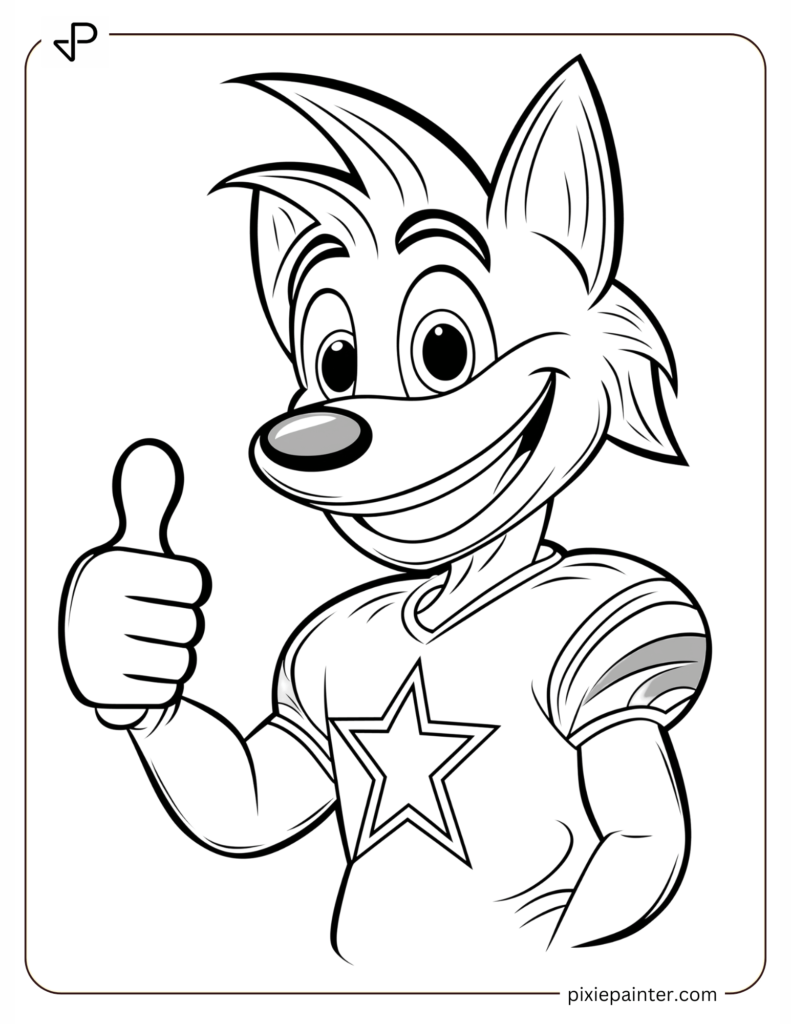 6. Dallas Cowboys Mascot Rowdy Giving a Thumbs-Up -dallas cowboys coloring pages