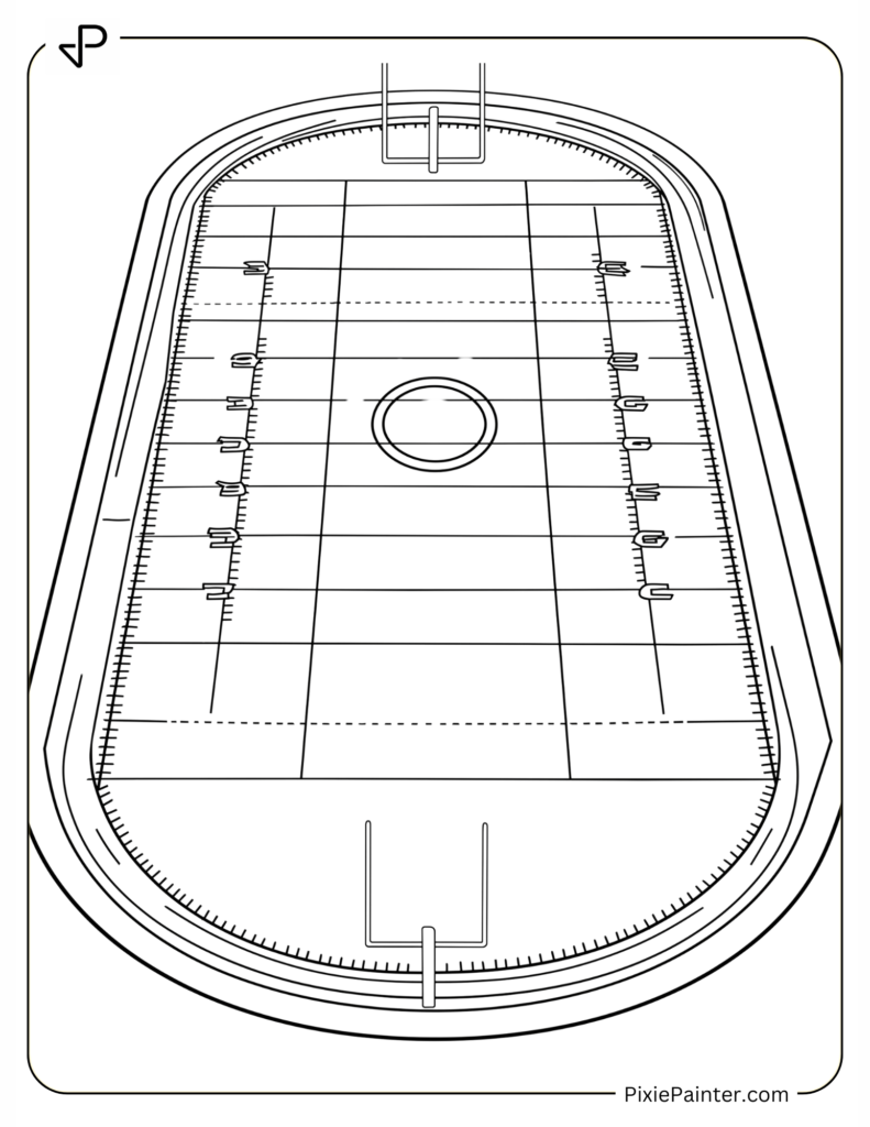 Minimal Football Field with Yard Lines