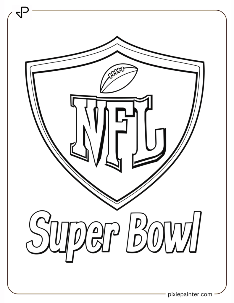 6. NFL Logo With _Super Bowl_ Doodle Coloring Pages