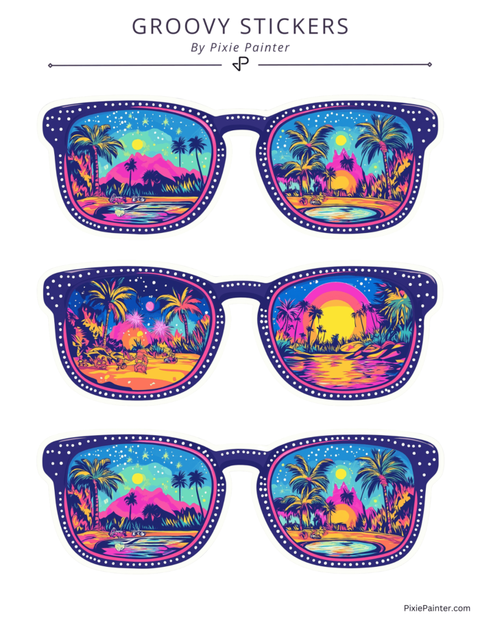 Groovy sunglass stickers