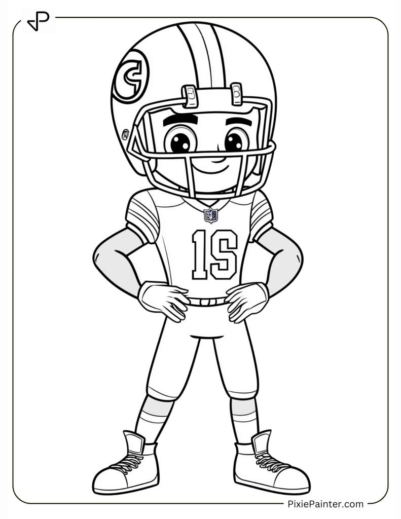 Cartoon Chiefs Quarterback in Action