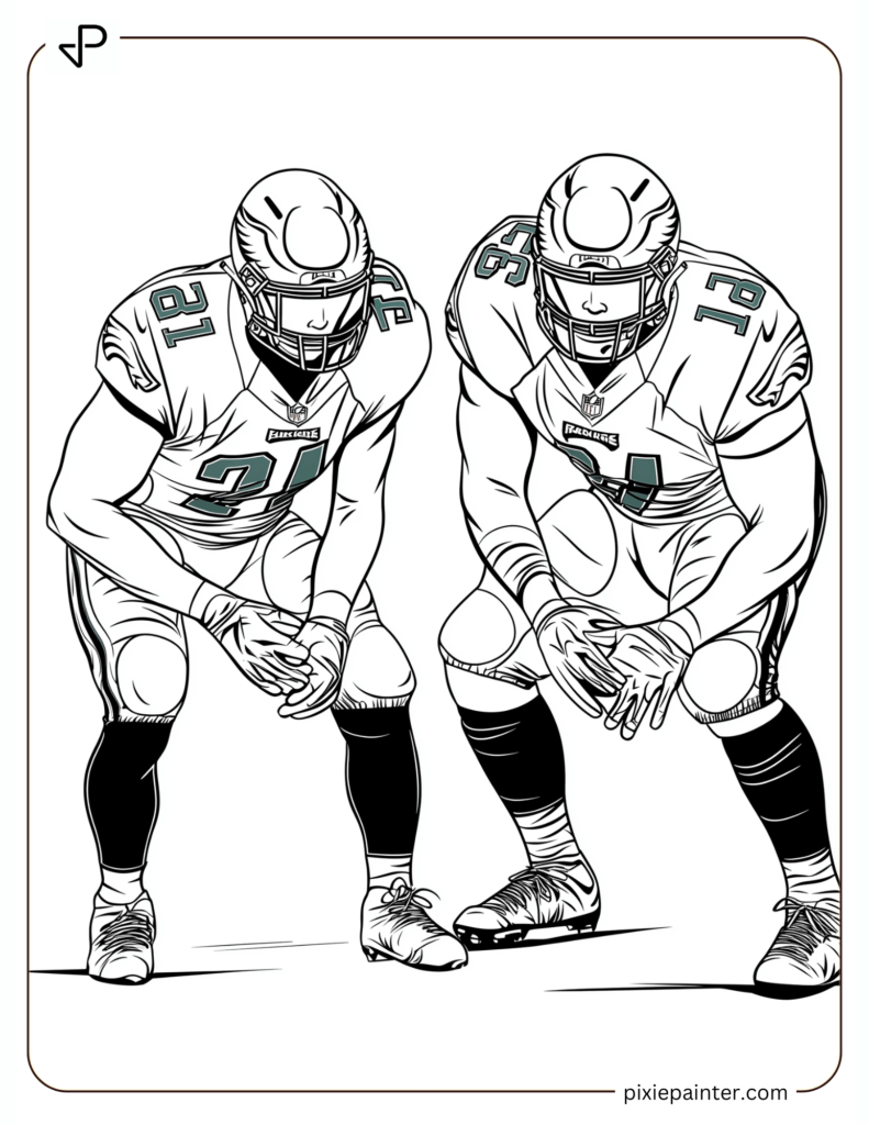 Philadelphia Eagles Offensive Line Blocking Illustration