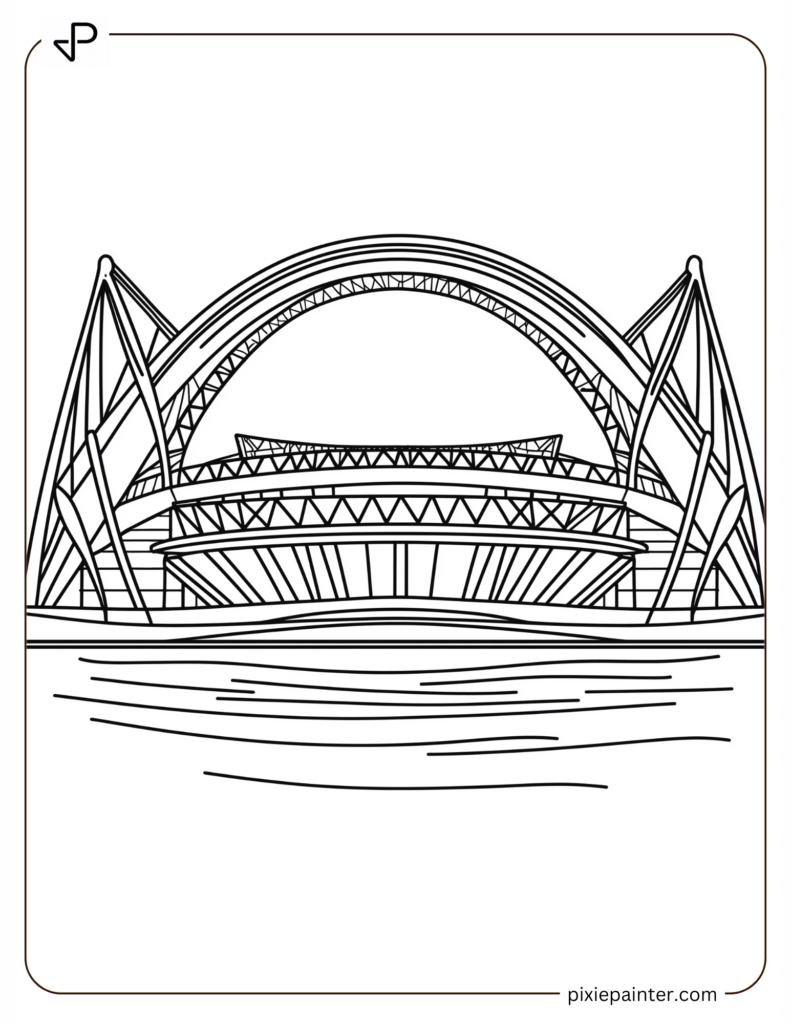 Coloring Page of Wembley Football Stadium