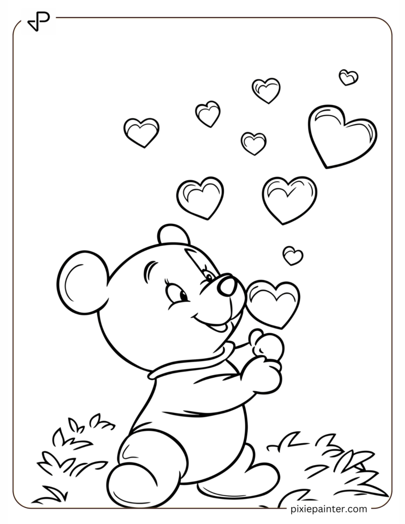 8. Baby Pooh Blowing Heart Bubbles