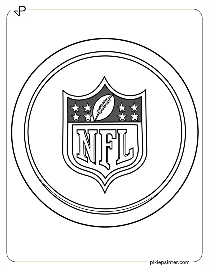 8. NFL Logo Inside a Circular Badge Coloring Pages