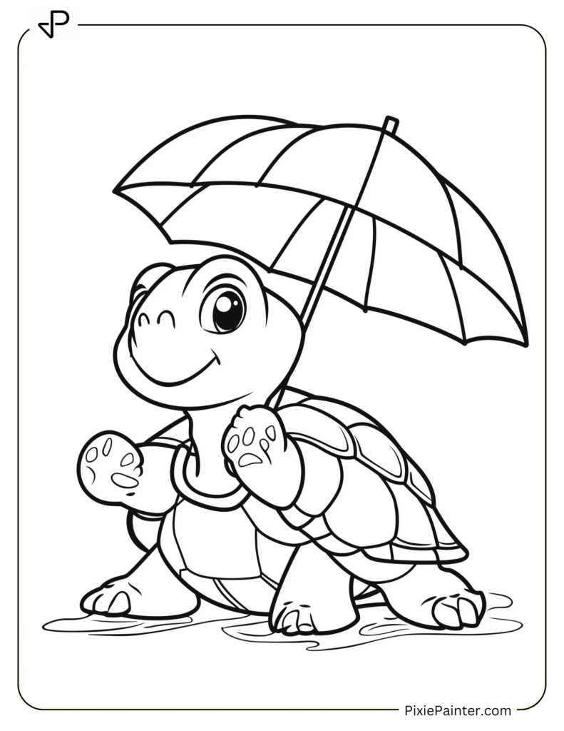 Tortoise Holding an Umbrella