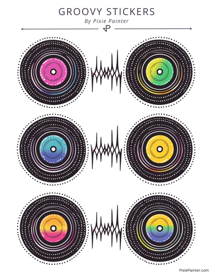 Groovy music stickers