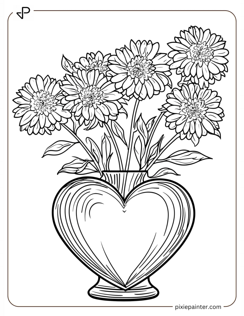 Floral Border With Tiny Hearts