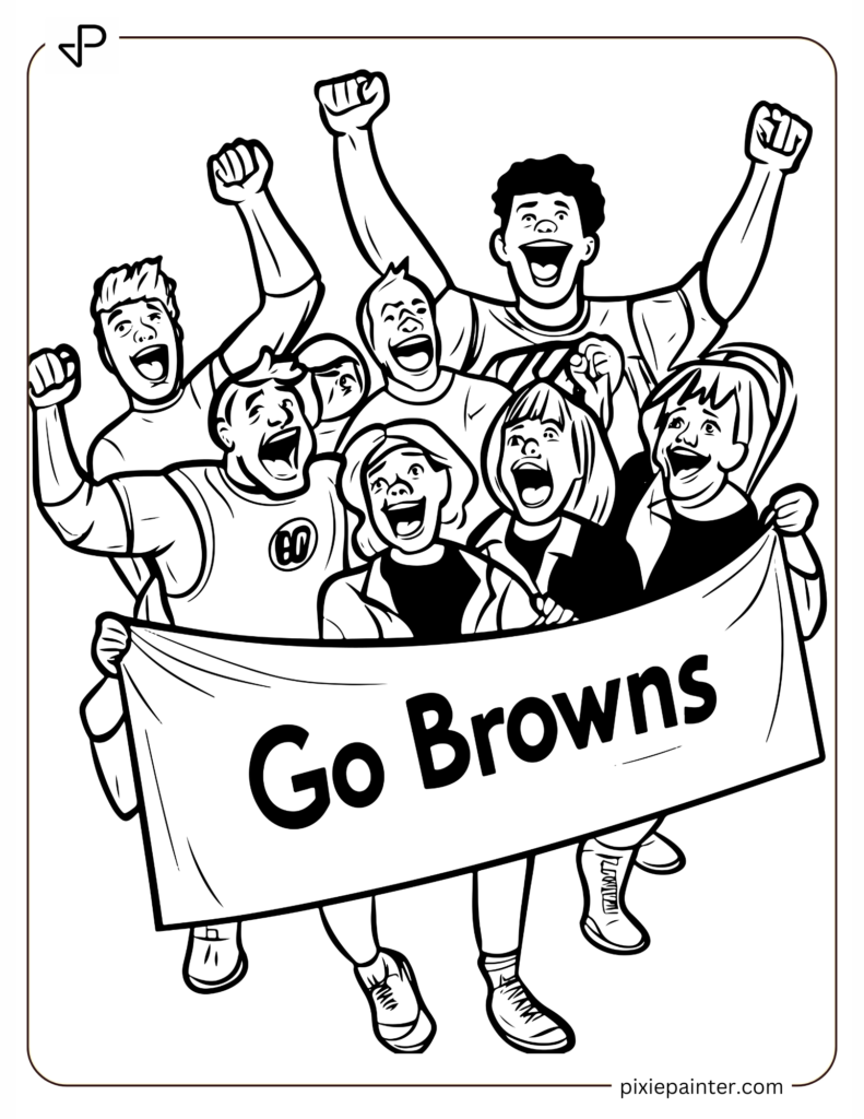 Cleveland Browns Fans Holding a Go Browns Banner