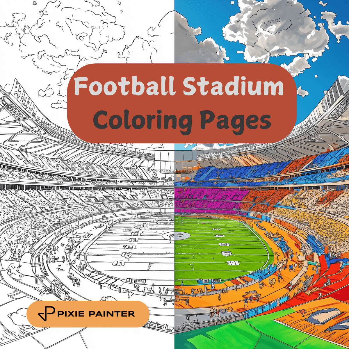 Football Stadium Coloring Pages