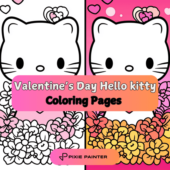 31 Valentine's Day Coloring Pages Hello Kitty [Free PDFs] - Pixie Painter