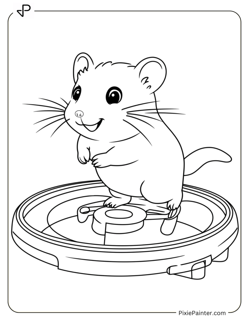 Hamster Running Happily In A Spinning Wheel