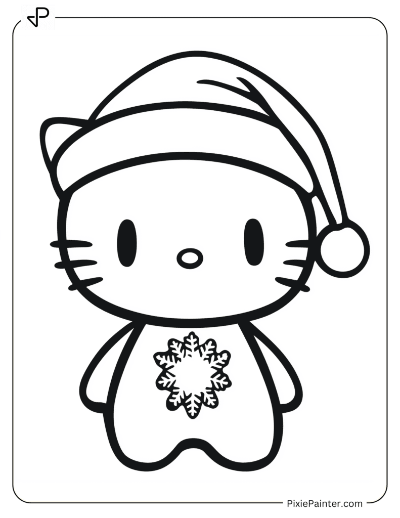 Hello Kitty Wearing A Santa Hat For Christmas