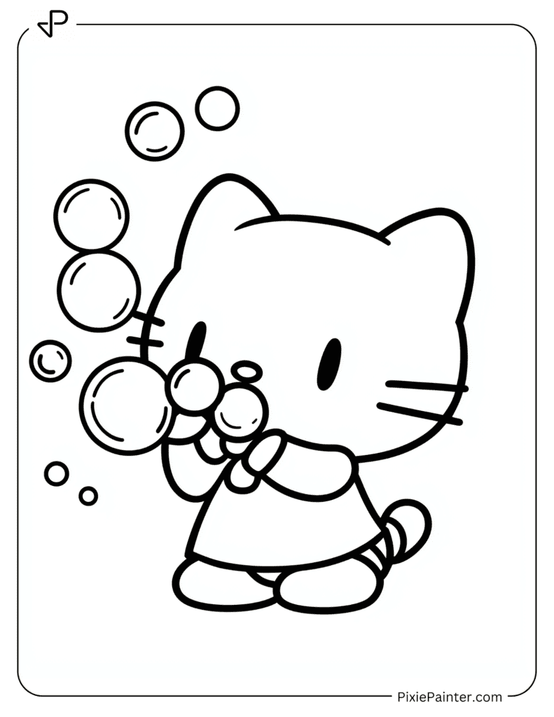 Hello Kitty Blowing Bubbles
