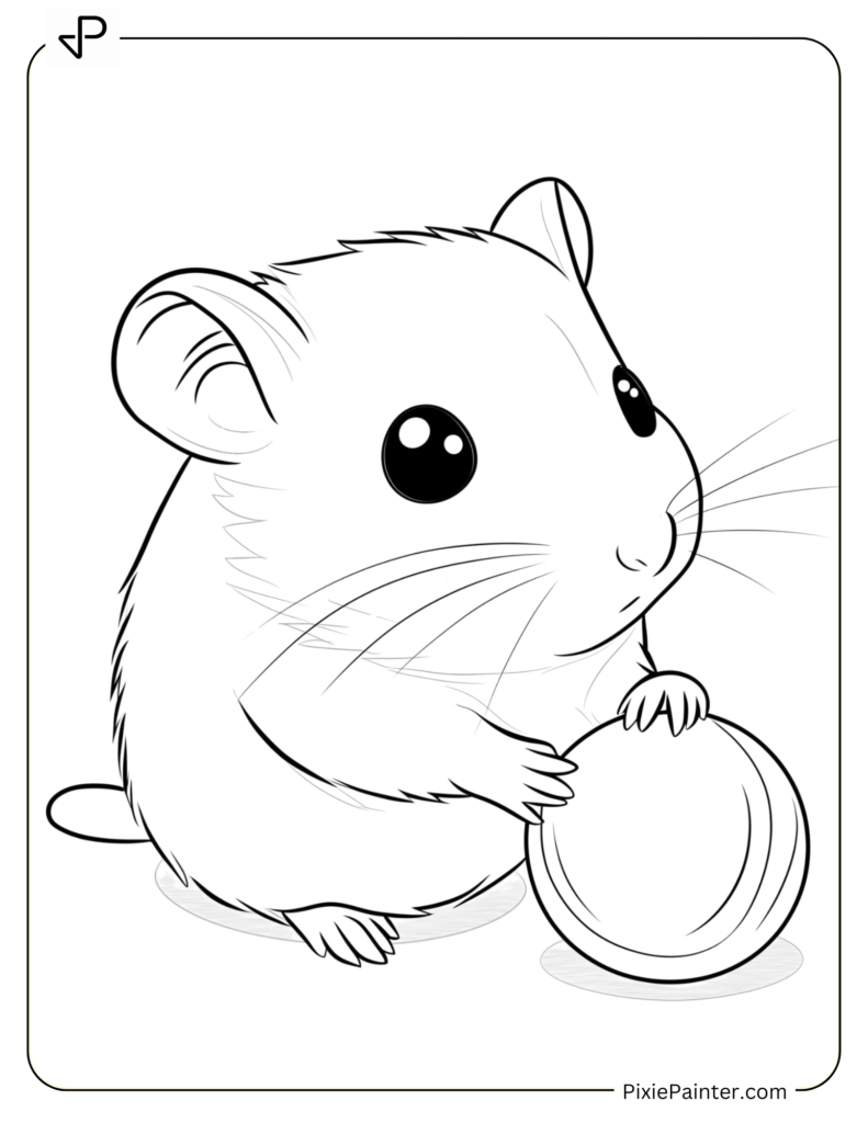 Playful Hamster Rolling A Small Toy Ball