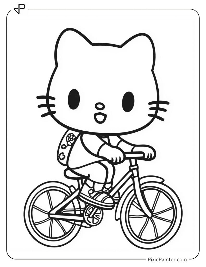 Hello Kitty Riding A Bicycle