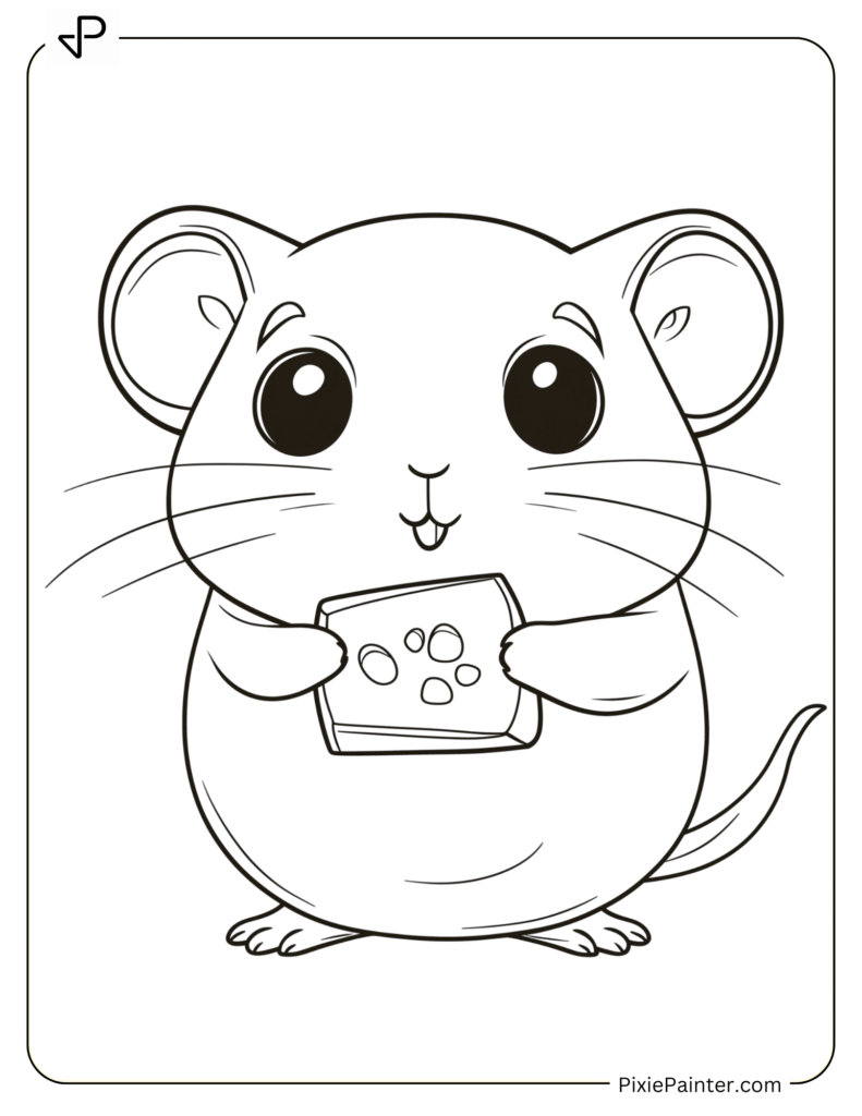 Hamster Holding A Delicious Piece Of Cheese