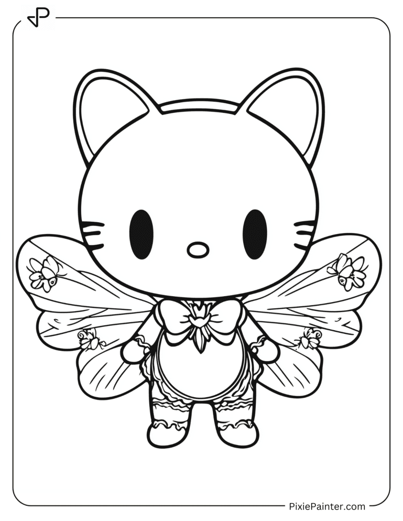 Hello Kitty Dressed As A Fairy With Wings