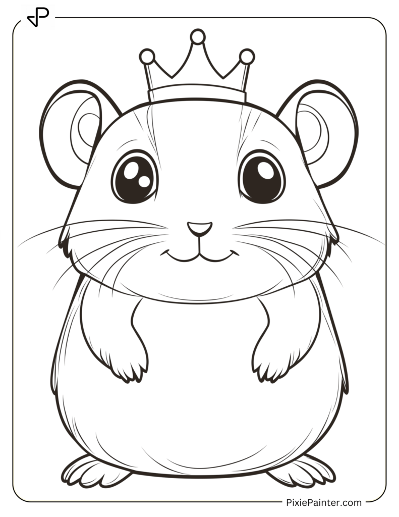 Hamster Wearing A Small Adorable Crown