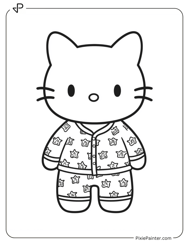 Hello Kitty In A Cozy Pajama Set