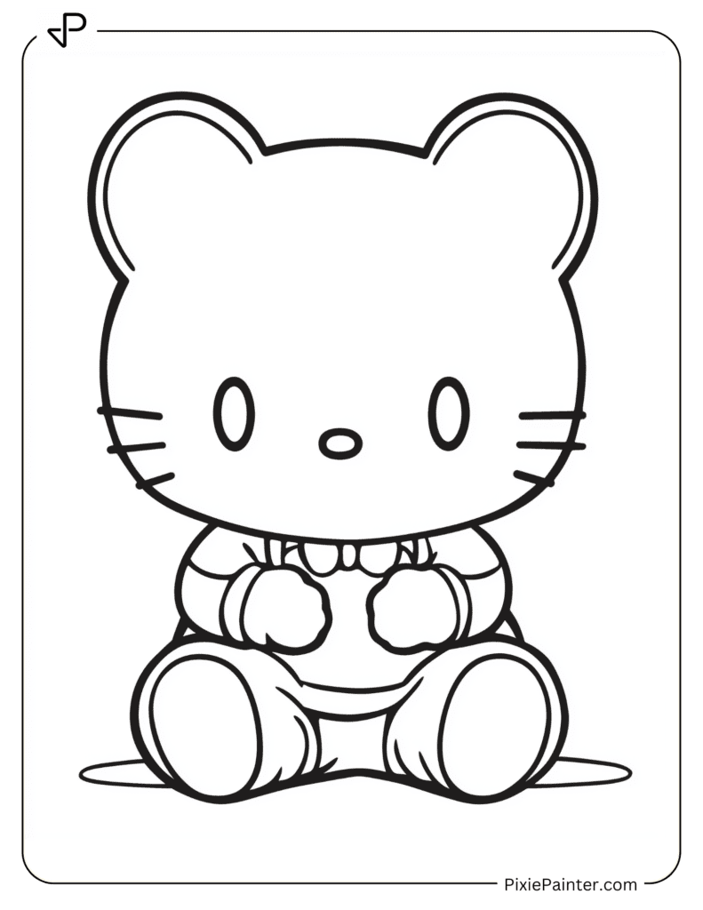 Hello Kitty Sitting With Her Hands On Her Lap