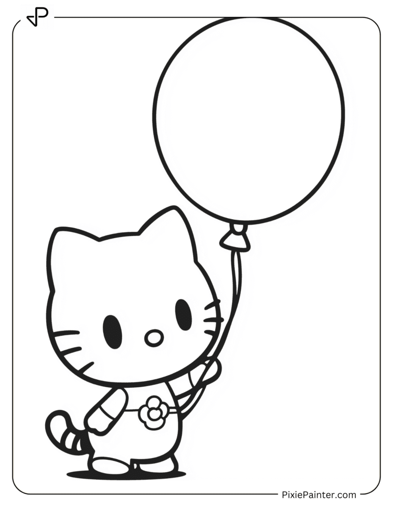 Hello Kitty Sitting With Her Hands On Her Lap