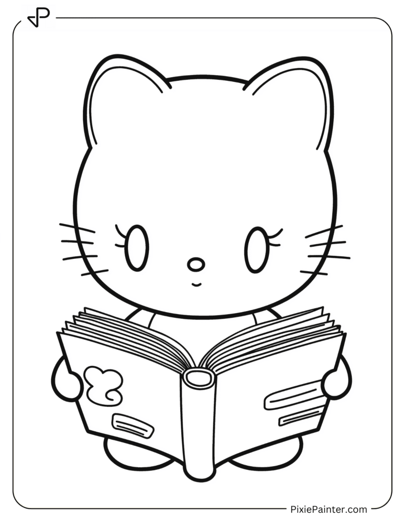 Hello Kitty Holding A Balloon Hello Kitty Reading Book