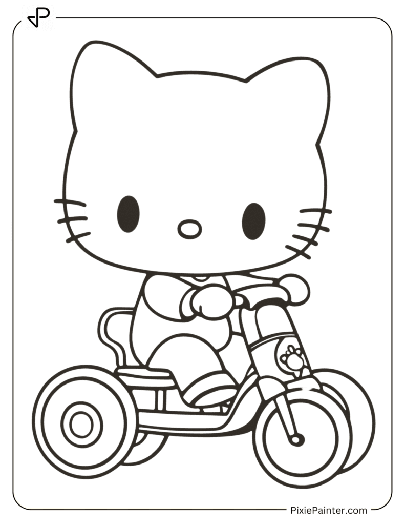 A Hello Kitty Riding A Tricycle