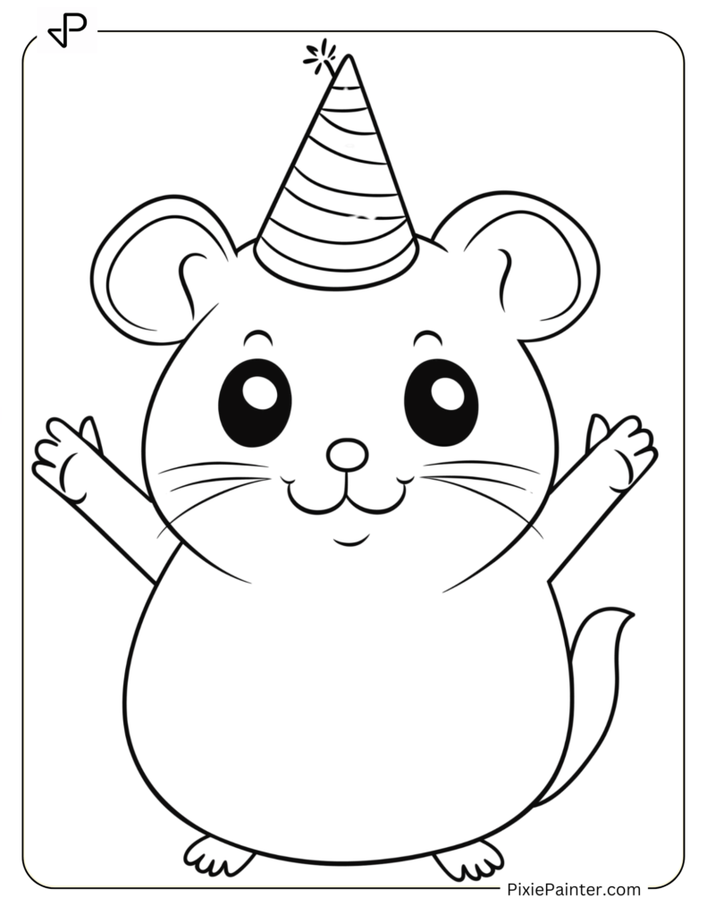 Party Hamster Wearing A Festive Celebration Hat