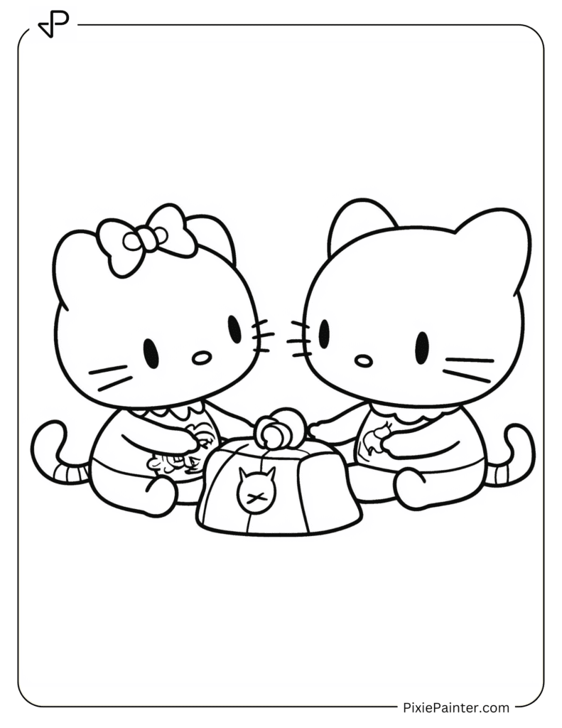 Hello Kitty And Keroppi Playing Together