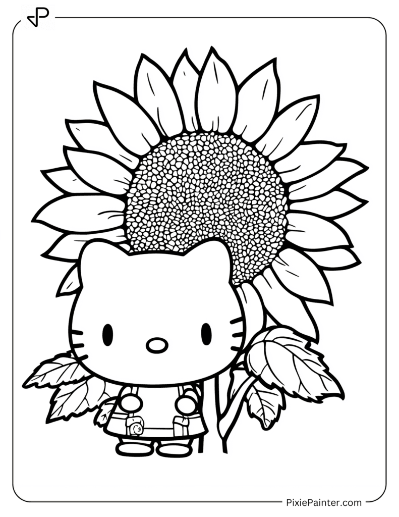 Hello Kitty With A Big Sunflower