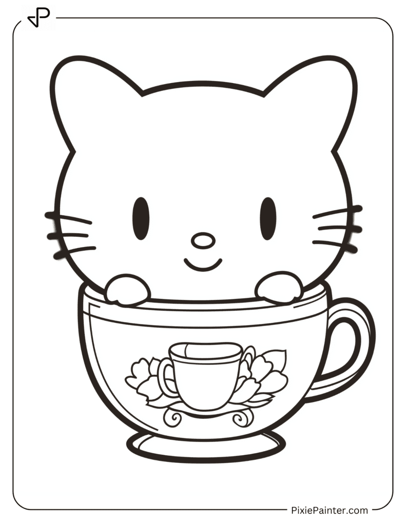 Hello Kitty Inside A Teacup