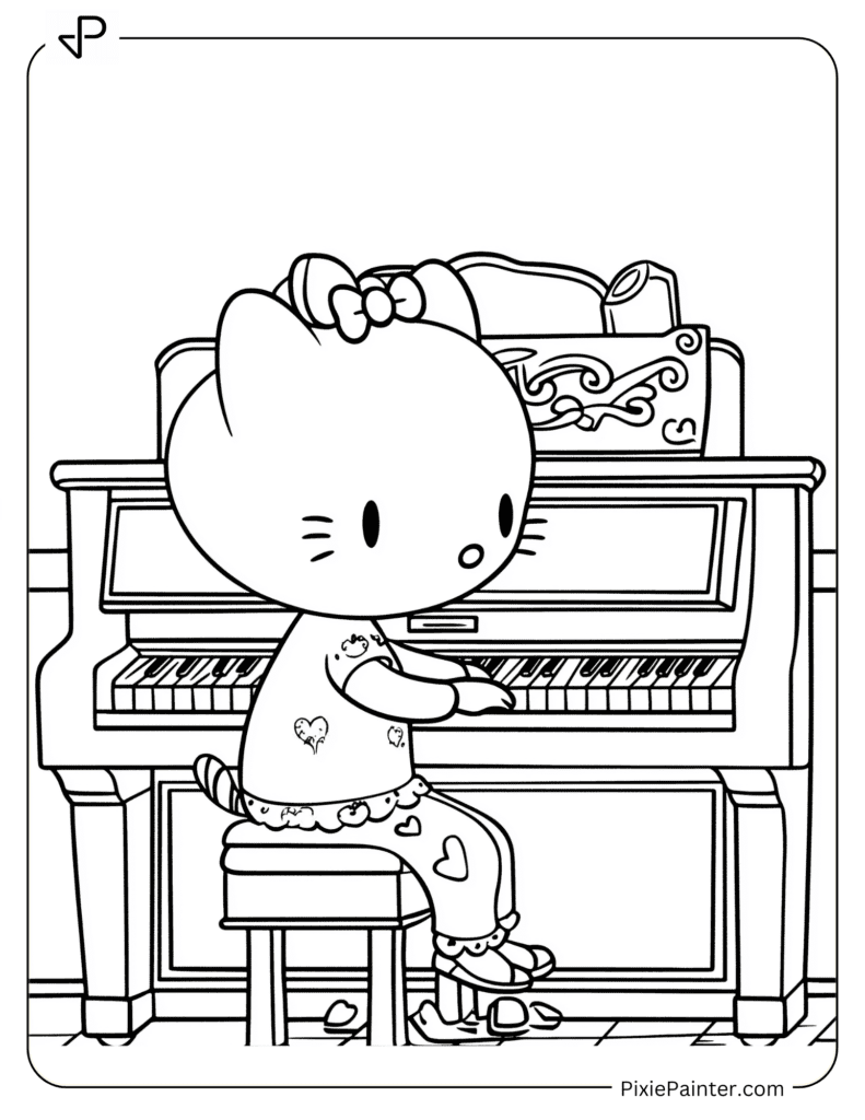 Hello Kitty Playing The Piano