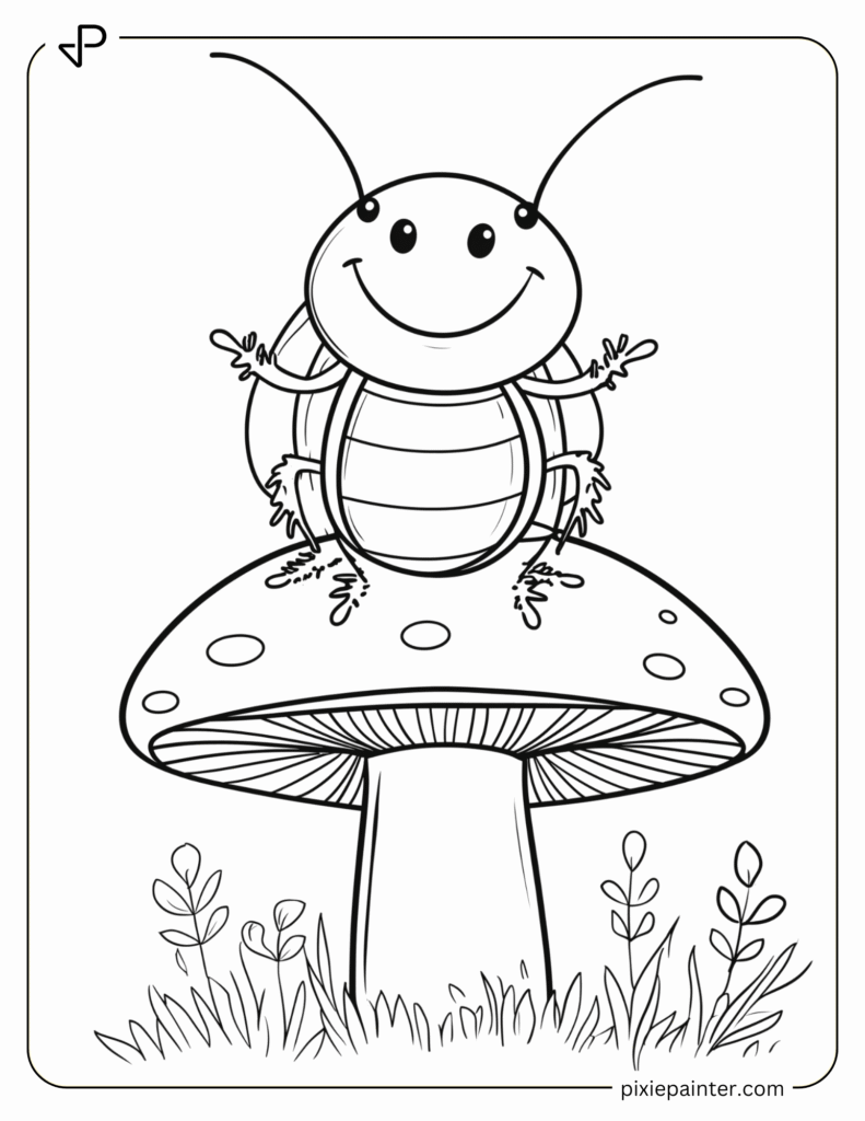 11. Cockroach Sitting on a Mushroom