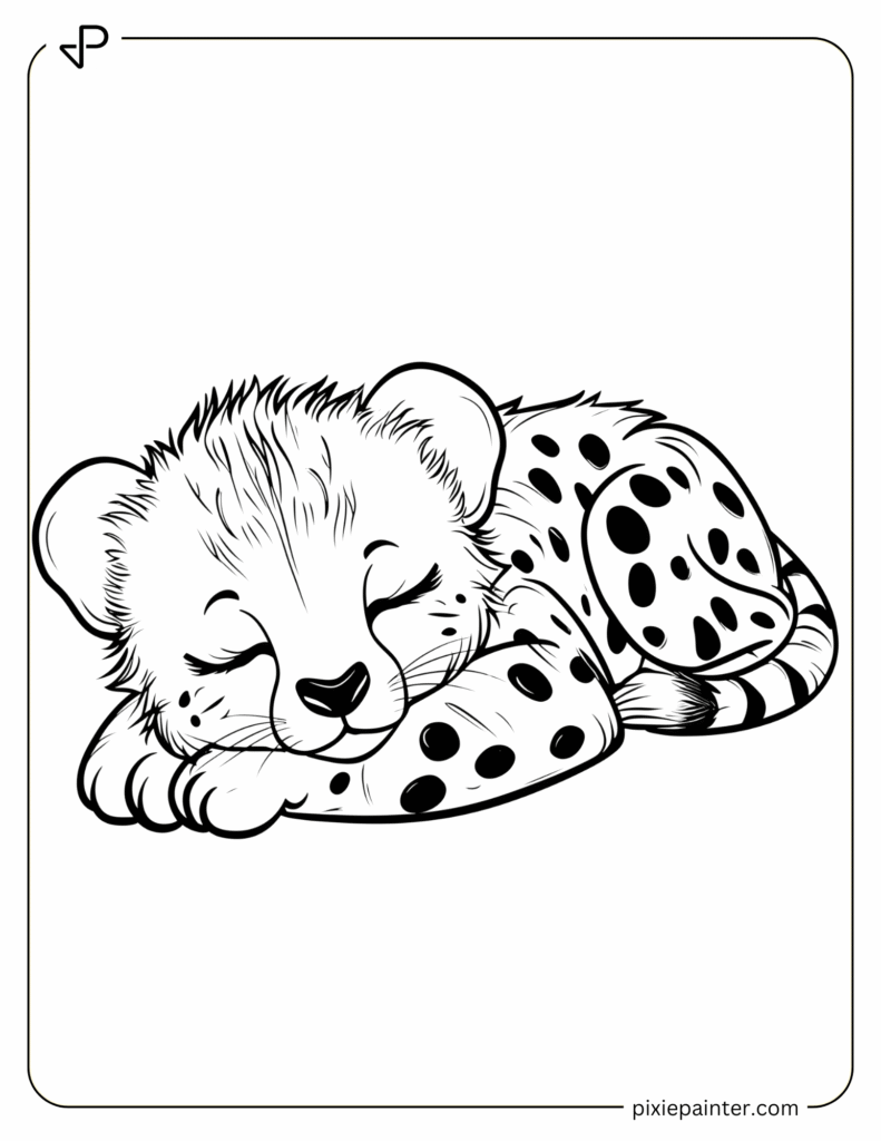 14. Calm Cheetah Sleeping Peacefully