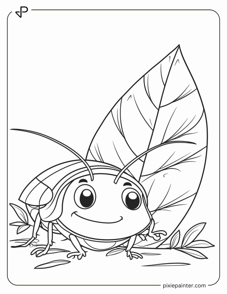 14. Cockroach Hiding Under a Leaf