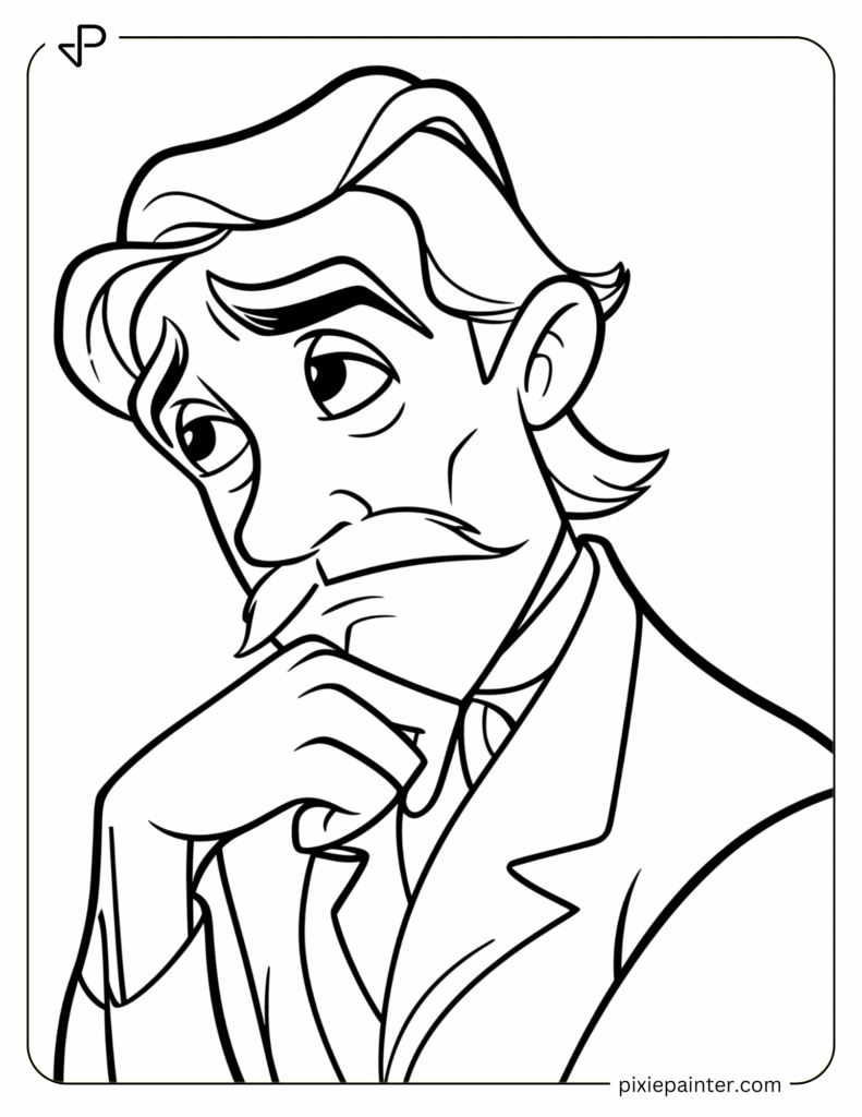 14. Ludwig Von Drake Thinking Deeply- Micky mousr characters coloring pages
