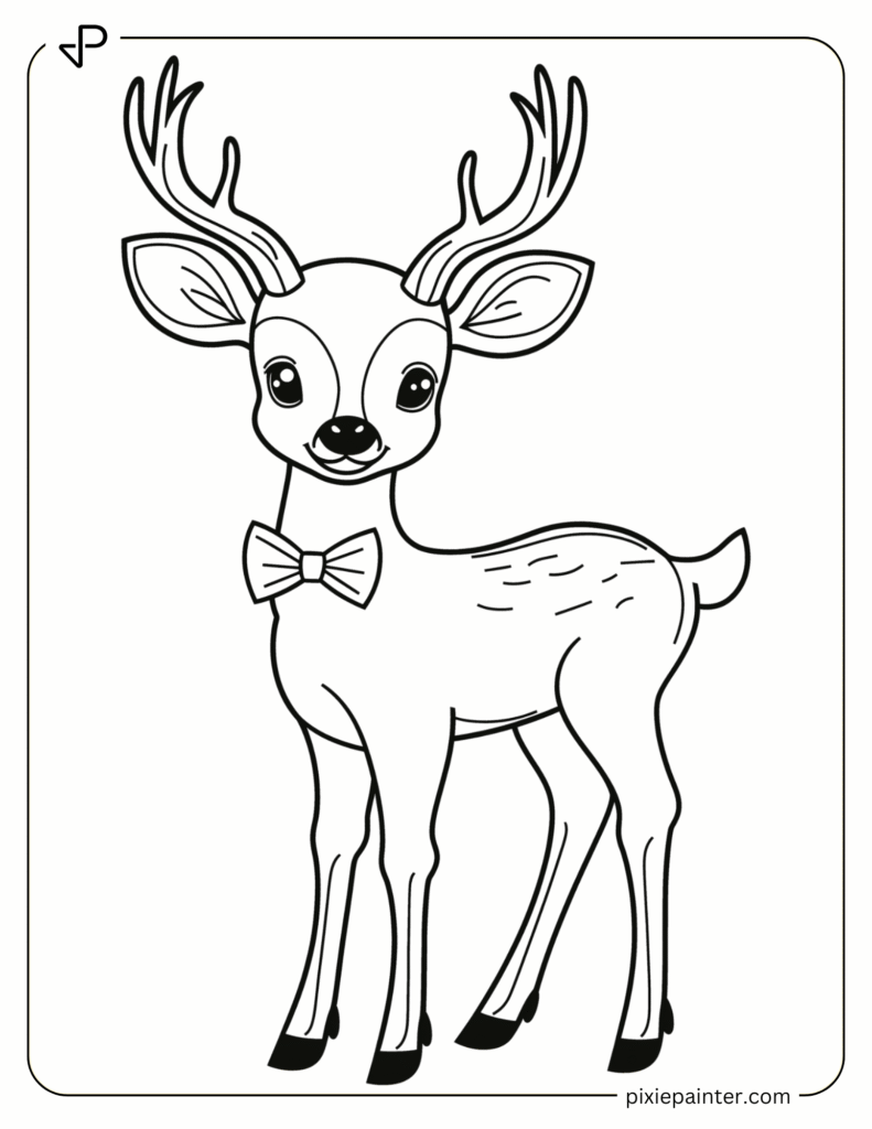 17. Cute Deer with a Bowtie