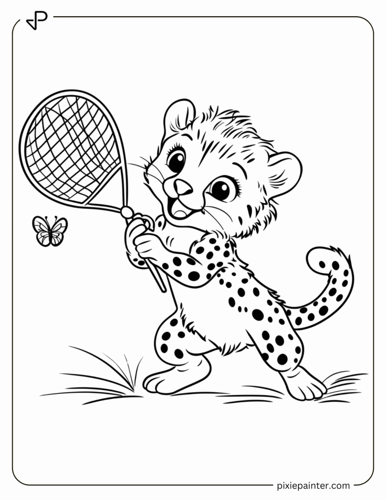18. Playful Cheetah and a Butterfly Net